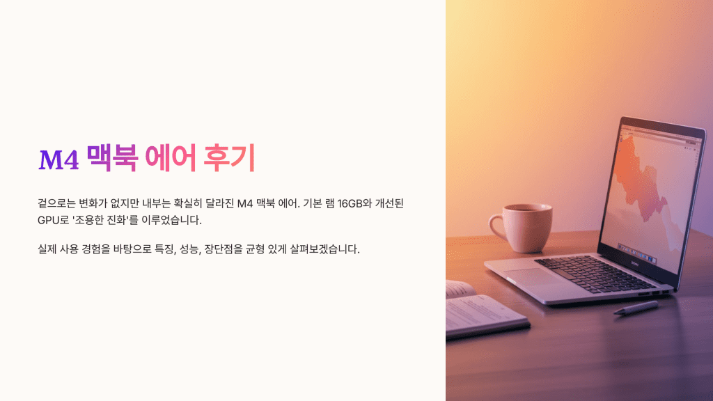 M4 맥북 에어 후기: 조용한 진화인가, 반드시 업그레이드해야 할 선택인가? 1 M4 맥북 에어 1