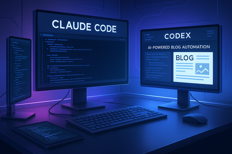 Claude Code + CODEX = 블로그 자동 생성 머신 만들기 1 Claude Code와 CODEX를 결합해서 완전 자동화된 블로그 생성 시스템을 만들어보자! 설치부터 워드프레스 연동까지, 실제 사용해본 경험을 바탕으로 단계별 구축 가이드와 활용 팁을 상세히 알려드릴게요. AI 블로그 자동화의 새로운 차원을 경험해보세요.